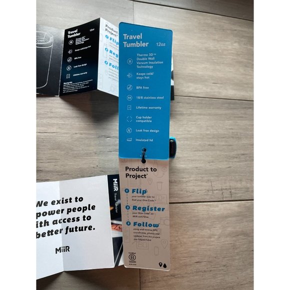 Miir 2 12 OZ Blue THERMO 3D Double Wall Vacuum Insulated Steel Travel Tumblers - Picture 9 of 13